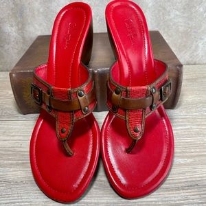 Cole Haan Ashlynn Thong Cherry/Dark Amber Sandal
